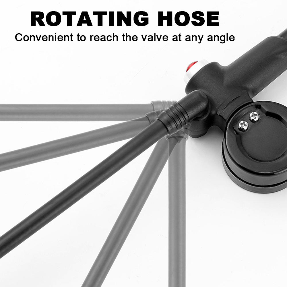 Bike Shock Pump with Pressure Gauge 300PSI High Pressure Bike Tire Inflator Air Pump for Bicycle