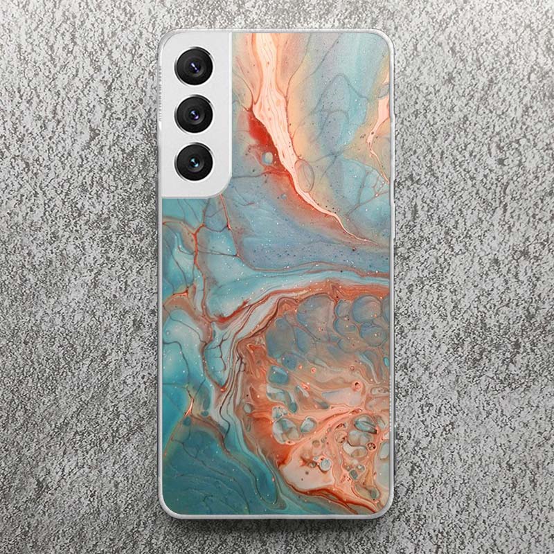Fashion Gold Pink Geometric Marble Print Soft Case for Samsung Galaxy S25 S24 S23 S22 Ultra S21 Plus S20 FE Phone Shell S10 + Pa
