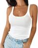 U Neck Tank Top Shoulder Straps Crop Tops Women Summer Camis Solid Color Camisole Fashion Tube Female Sleeveless Cropped Vest Y2K Clothes