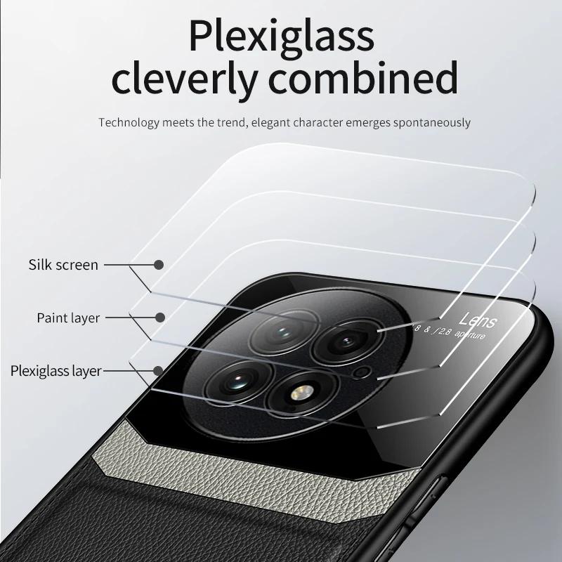 EUCAGR Чехол из акриловой ПУ-кожи для Oneplus 13 13T 12 11 9R 8T 8Pro Защита камеры Задняя крышка телефона для Oneplus 13 Рамка Coque