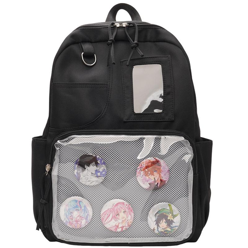 New College Style Backpack, Junior High School Student Schoolbag, High Value Transparent Cartoon Cute Backpack