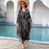 Kaftan Maxi Dress for Women Swimwear Cover Up Summer Lightweight Beachwear V-Neck Vacation Wear Plus Size Batwing Sleeve Homewear Q1578