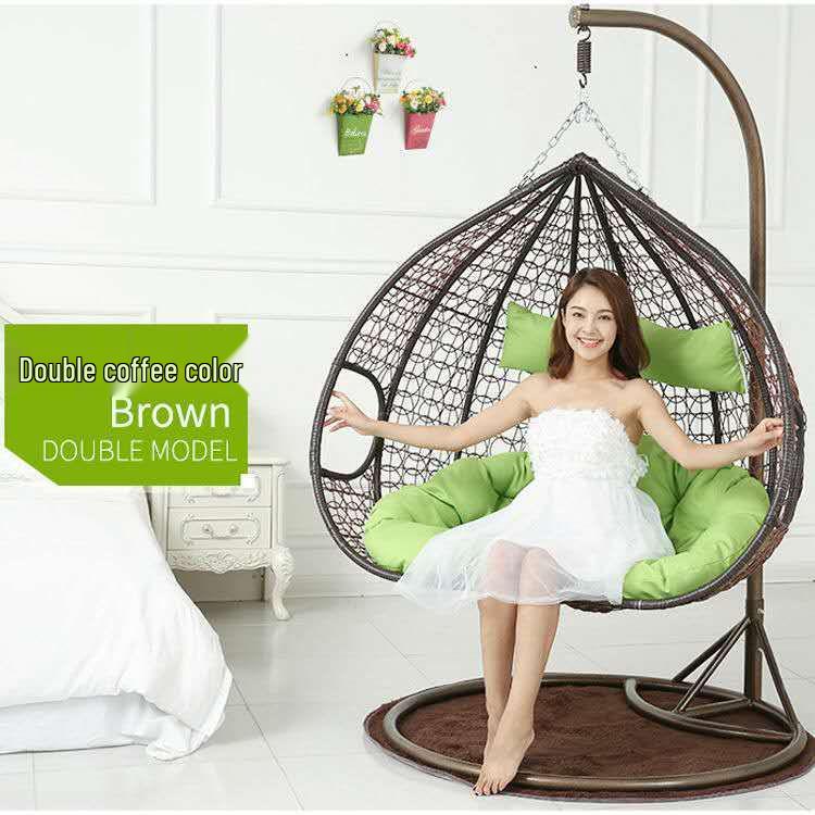 Rattan Indoor/Outdoor Double Hanging Swing Chair