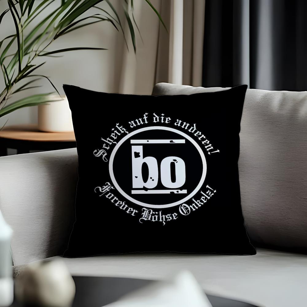 Fashion BBohse Onkelzful Cushion Cover Antidustmite Pillowcase Invisible Zipper Silky Short Plush Sofa Cushion Cover