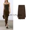 MD Весна/Лето Новое поступление Женский Бохо стиль Романтичный Ретро Коричневый Элегантное Платье-торт Юбка 5245530