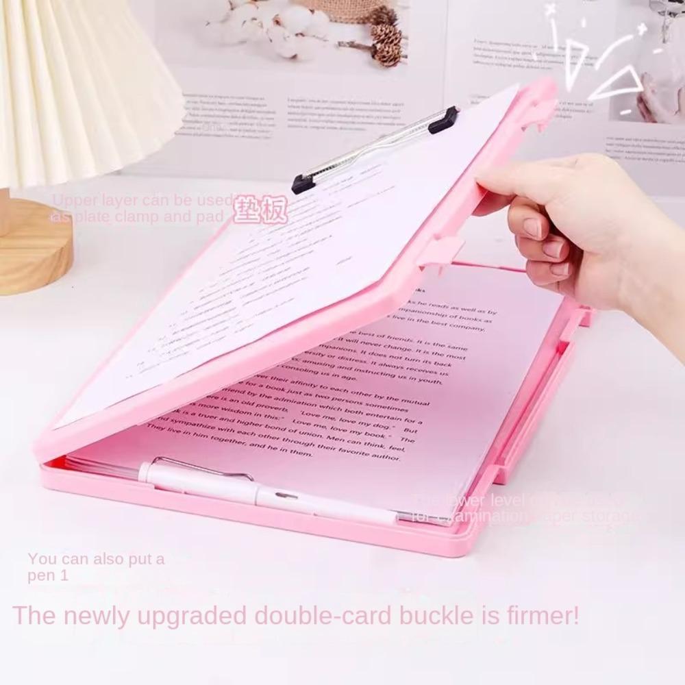 Multi-function File Splint Storage Box Writing Board Side Opening Clasps Folder School Stationery