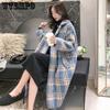 Женские пальто и куртки Модные женские клетчатые двубортные шерстяные пальто Женские пальто