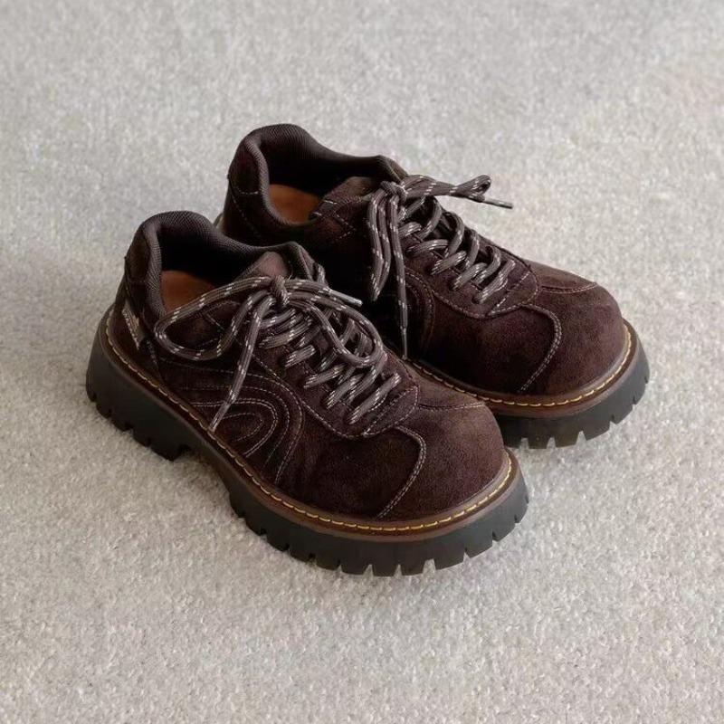 Универсальные туфли с большой головой, женские туфли на толстой подошве, увеличивающие рост, в стиле ретро, повседневная обувь