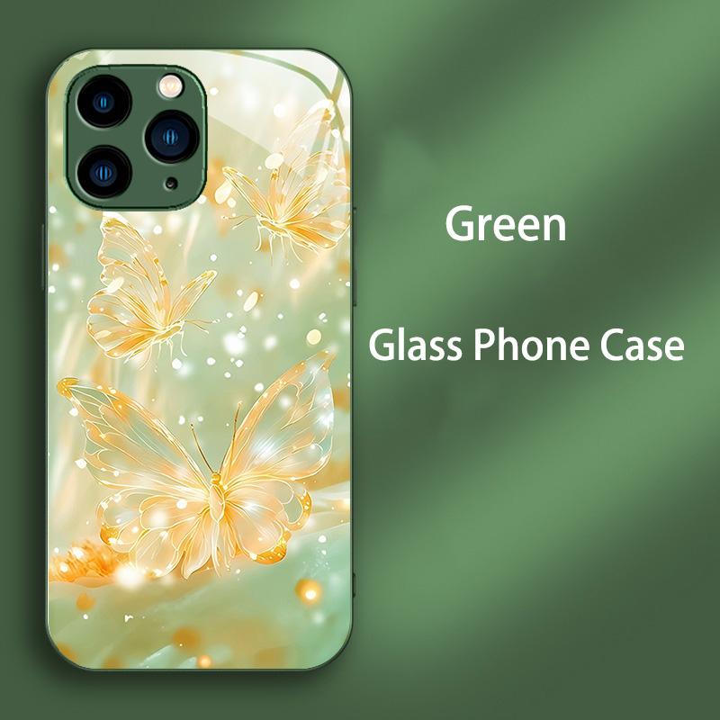 Закаленное Стекло Чехол Для Телефона Для iPhone 14 13 12 11 15 Pro Max Plus Mini X XS Max XR 7 8 6 6s Plus Жесткий ПК Ударопрочный Задний Бампер