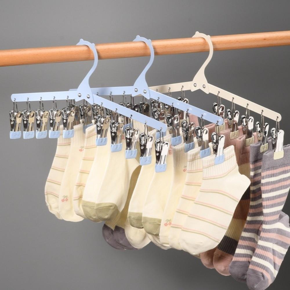 Portable Folding Clothes Drying Rack 10 Clips Sock Laundry Airer  Children Wardrobes