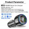 90W USB Car Charger 3 Port PD Type C Fast Charging for IPhone 14 13 Xiaomi Samsung Quick Charger Cigarette Lighter Adapter