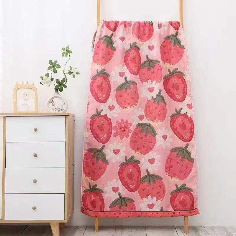 Extra Large Cotton Gauze Cartoon Bath Towel - Soft, Quick-Drying for Adults & Kids