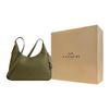 Coach Ella 36 Logo Zip Closure Leather Crossbody Shoulder Bag Large Women bags Olive-Green CCE47-QBOLV