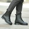 Summer Fashion Waterproof Men's Rain Boots Lace-up PVC Non-Slip Heightened Black Mud Water Shoes Rubber Men Rain Boots 36-41
