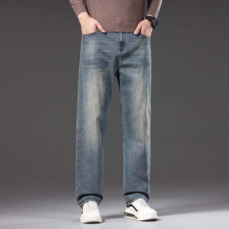 Мужские эластичные прямые джинсы - Коллекция Весна и Осень 9131