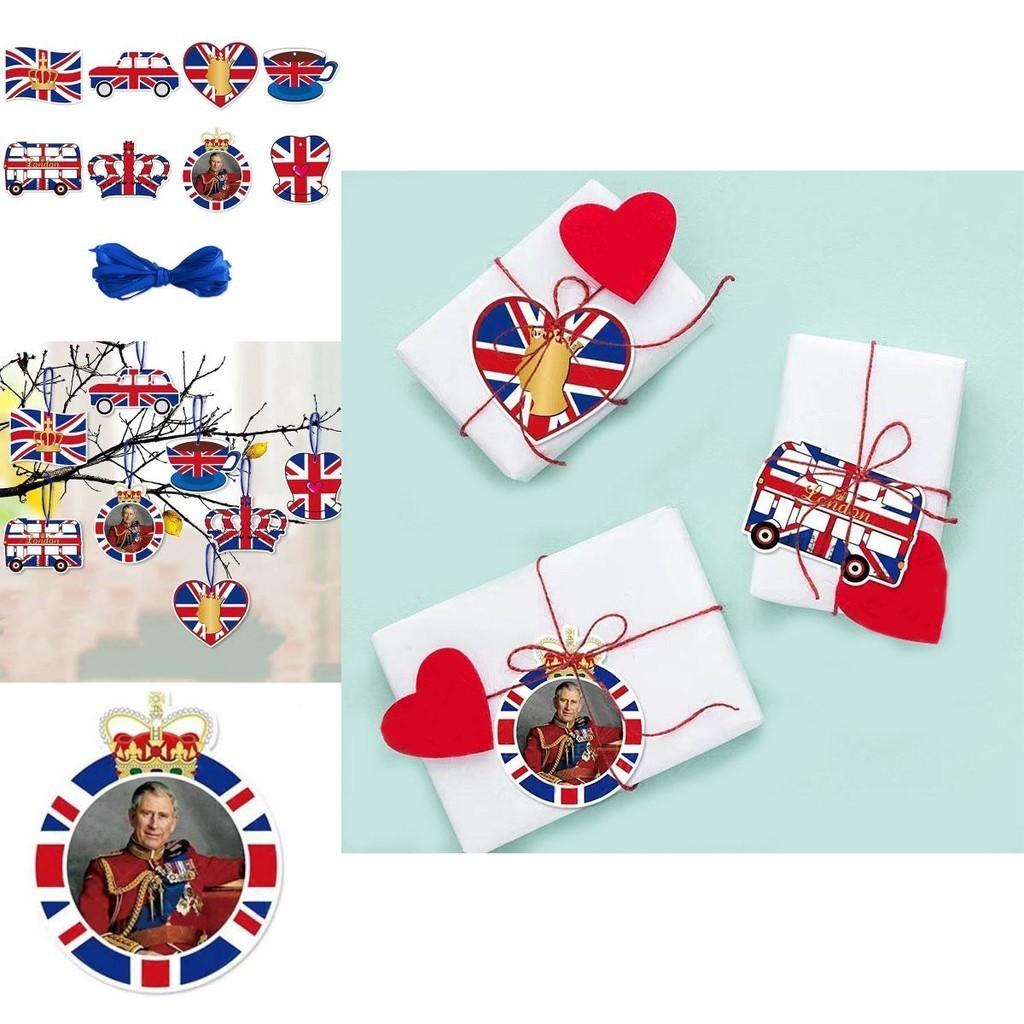 British Monarch Themed Party Supplies Colorful Paper Cutouts With Ribbon