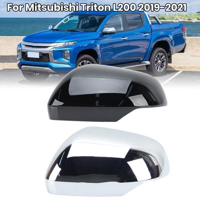 Накладка на крышку зеркала заднего вида для Mitsubishi Triton L200 Хромированная с защелкой Накладка на боковое зеркало двери Автоаксессуары