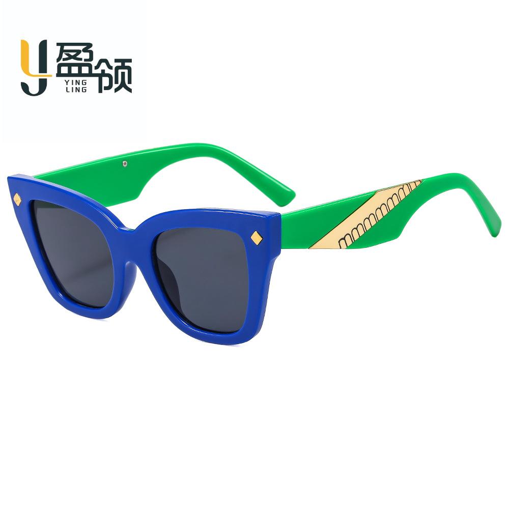 European and American style cat eye fashion sunglasses women's Milan catwalk retro sunglasses, UV-proof party glasses
