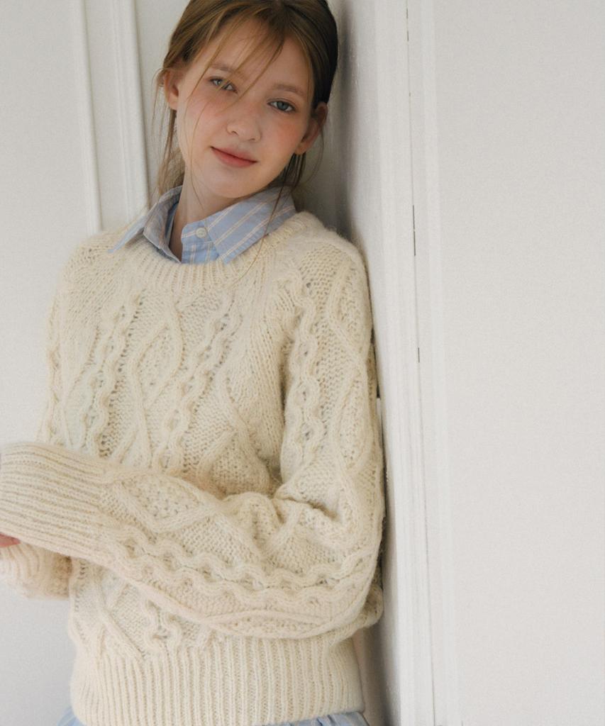 LETTERA [Unisex] Heavywool Alpaca Fisherman Knit_6Colors