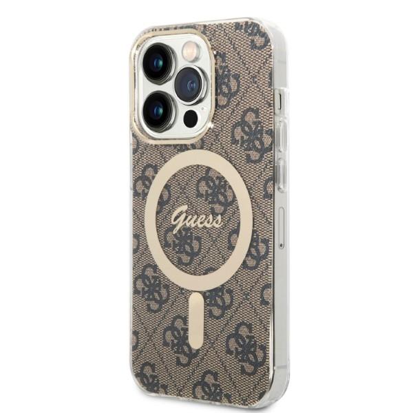 Etui do iPhone 14 Pro Guess Hard Case MagSafe Brązowe