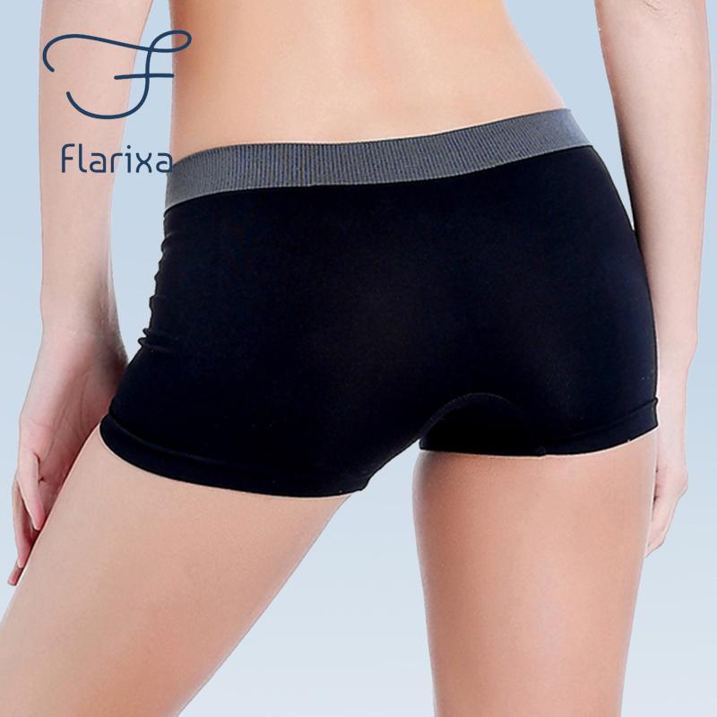 Flarixa Бесшовные трусы-боксеры для женщин, шорты-боксеры со средней талией, однотонные спортивные трусы для девочек, защитные штаны, женские шорты для мальчиков