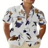 Летняя пляжная рубашка на пуговицах для отдыха, мужская, повседневная и удобная, быстросохнущая, с 3D-принтом, модная рубашка