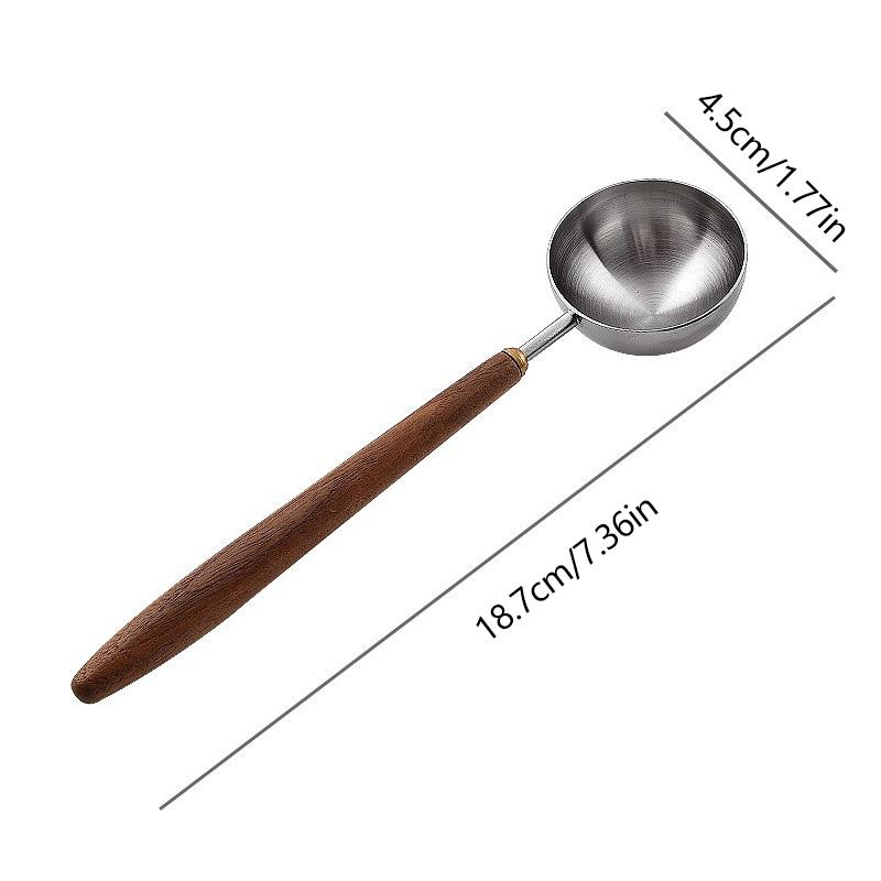 Деревянная ручка Нержавеющая сталь Кофейная ложка Столовая ложка Мерная ложка Дерево грецкого ореха Длинная ручка Кофейные ложки Украшение для кафе