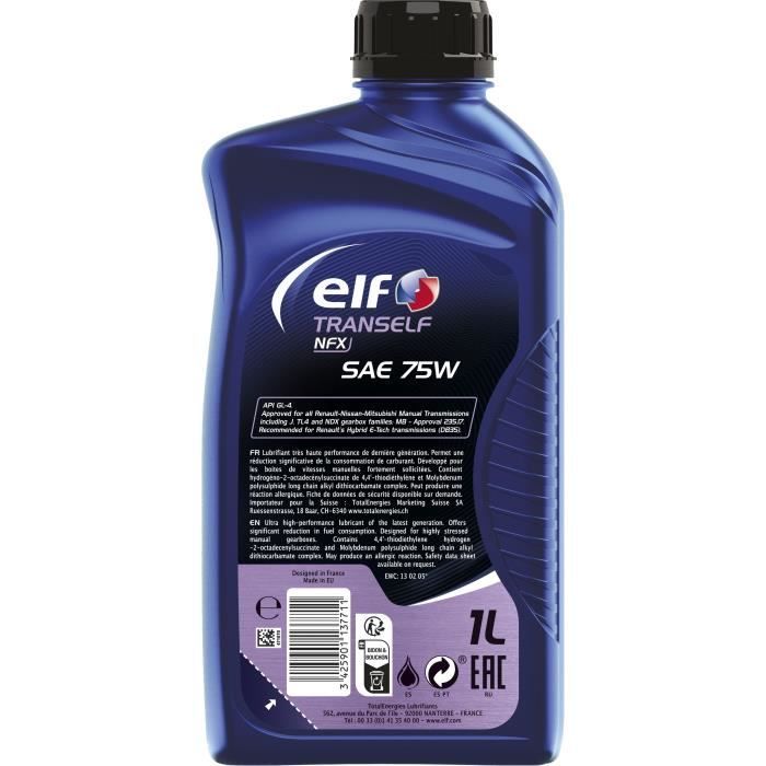 Huile de transmission - ELF - Tranself NFX SAE 75W - 1L