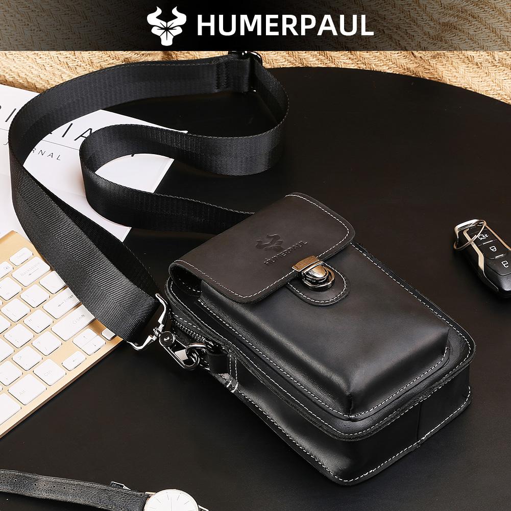 Humerpaul Новые мужские сумки сумка через плечо из натуральной кожи ретро сумка-мессенджер многофункциональная сумка для хранения инструментов спортивная поясная сумка