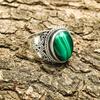 Malachite Gemstone Ring 925 Sterling Silver Handmade Designer Ring Malachite Ring Silver Band Ring For Gift Malachite Ring Jewelry