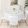 1pc Round Satin Tablecloths White Overlay Cover Bright Smooth Fabric Table Cloth for Wedding Party Restaurant BanquetDecorations