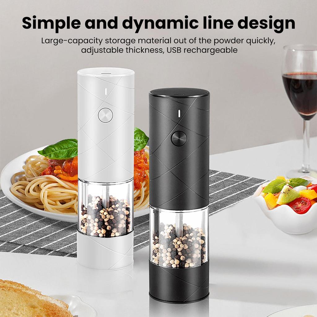 1/2 шт. электрическая мельница для специй, прозрачная видимая светодиодная регулируемая портативная USB перезаряжаемая беспроводная автоматическая соль, перец, приправа, шлифовальный инструмент