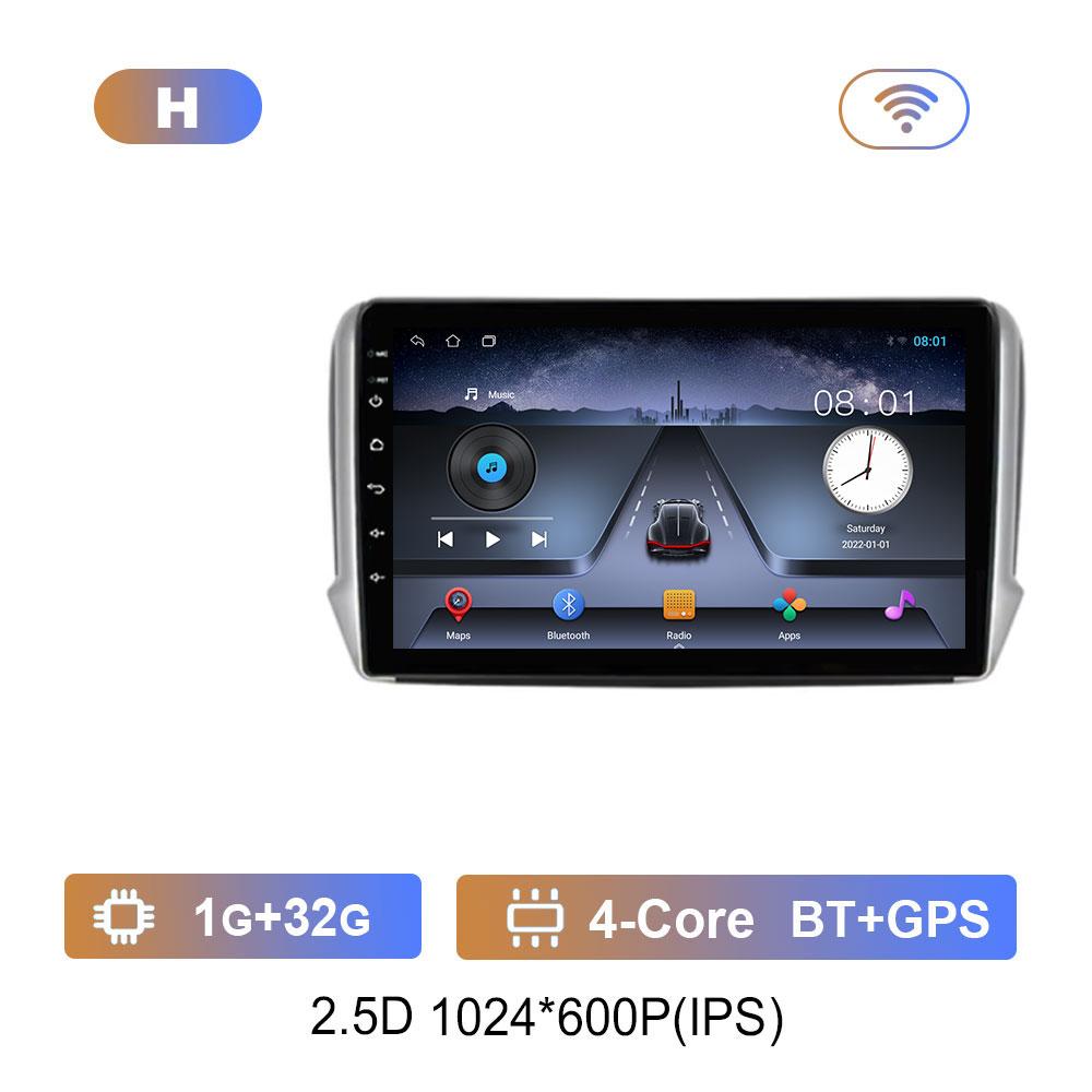 Навигация GPS Android 14 для Peugeot 2008 208 Series 2012 - 2018 Автомобильный Видео Мультимедиа Аудио Плеер WiFi HD Экран Bluetooth