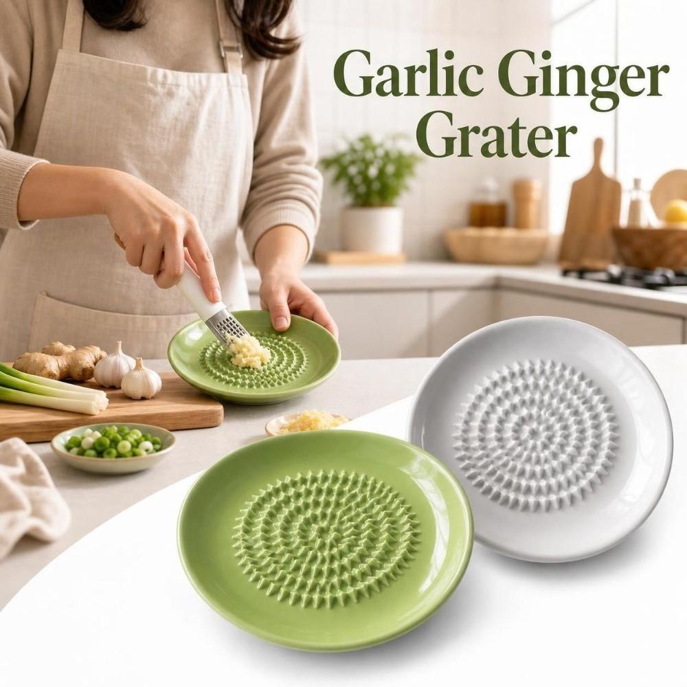 Ceramic Seasoning Dipping Dish Non-Slip Garlic Paste Grinding Tray Restaurants