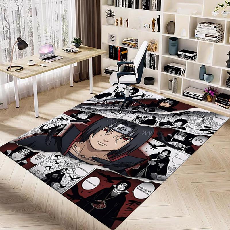 1pc Naruto Vs Itachi Clash Shadows Carpet for Playroom Bedroom Living Room Sofa Home Decor,kids Game Area Rug Non-slip Floor Mat Y723115