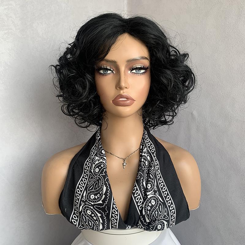 Смешанные серебристо-серые короткие волнистые волосы женские средней длины черный кудрявый парик синтетический натуральный парик для вечеринок повседневный термостойкое волокно