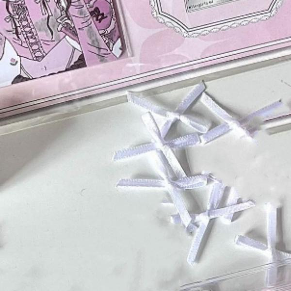 Ins Wind Pink Black And White Small Bow Decorative Accessories Sweet Bow Packaging Accessories Fresh And Sweet DIY Accessories