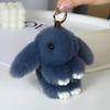 15см Пушистый Помпон из Кроличьего Меха Зайчик Брелок Мягкая Милая Игрушка Зайчик Брелок Аксессуары для Украшения Сумки Подарок для Девочек