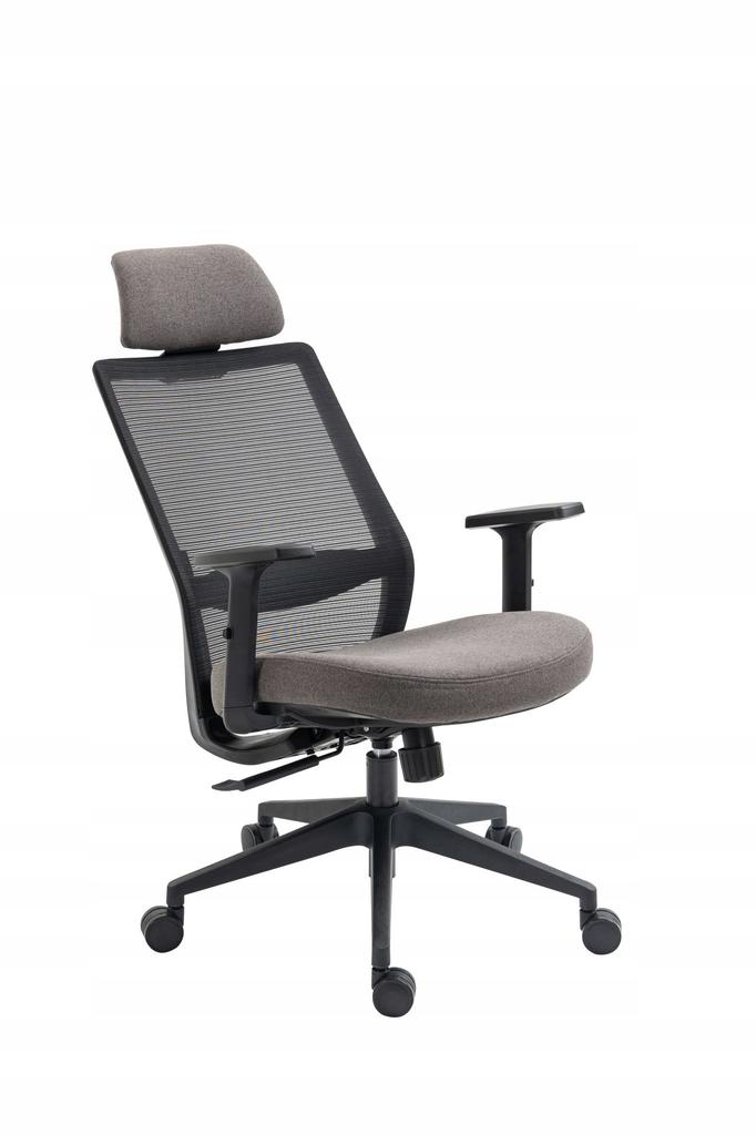 Furnitex ergonomic black and gray office chair with mesh headrest