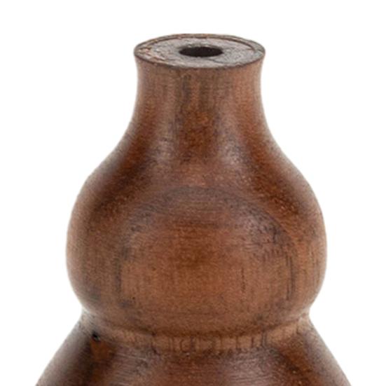 Mini Wooden Vase Natural Walnut Gourd Shape Vase Desktop Small Wood Bud Vase for Living Room Desk Shelf Home Decor