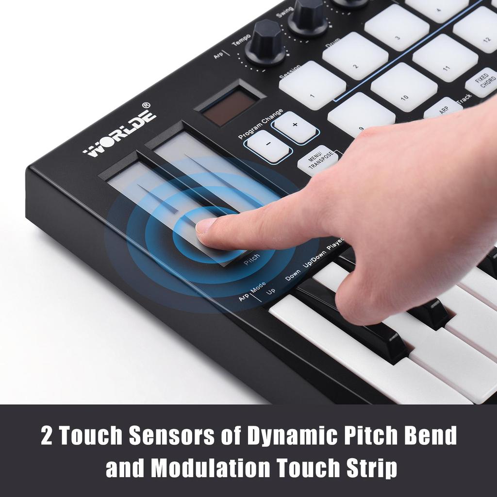 WORLDE Orca Mini25 Portable 25-Key USB MIDI Keyboard Controller