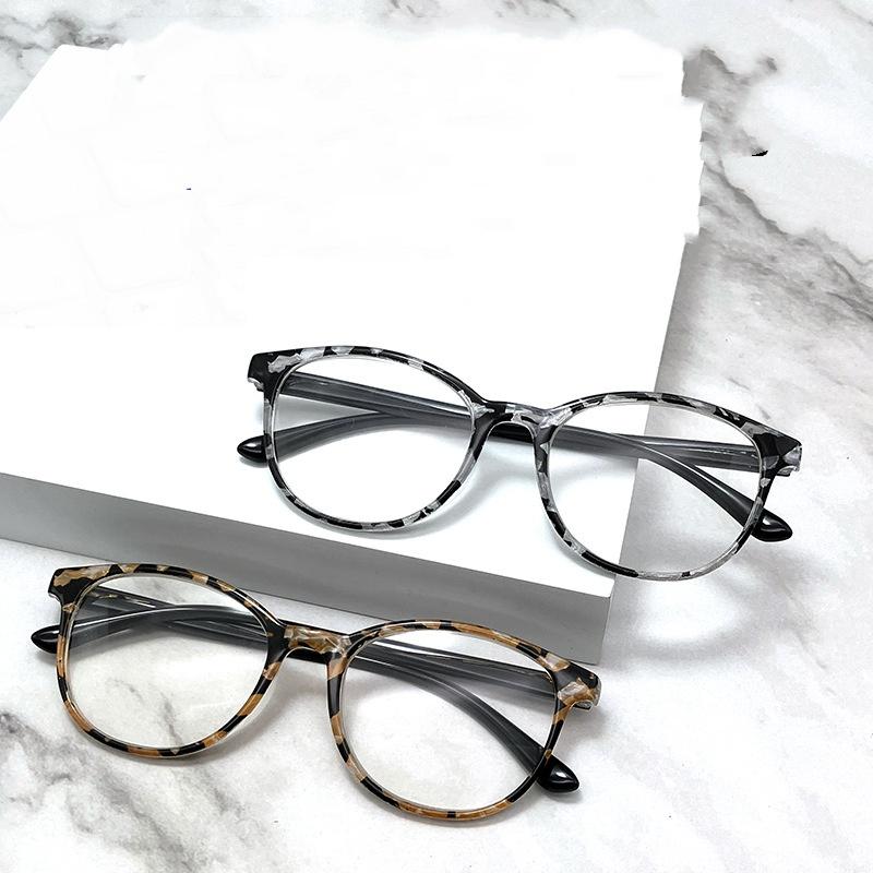 KOTTDO Модные овальные очки для чтения в многоцветном розовом узоре