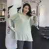 Celebrity Slim Breathable Yoga T-Shirt - Women's Quick-Dry Mesh Long Sleeve, Loose Fit for Spring & Autumn Workouts