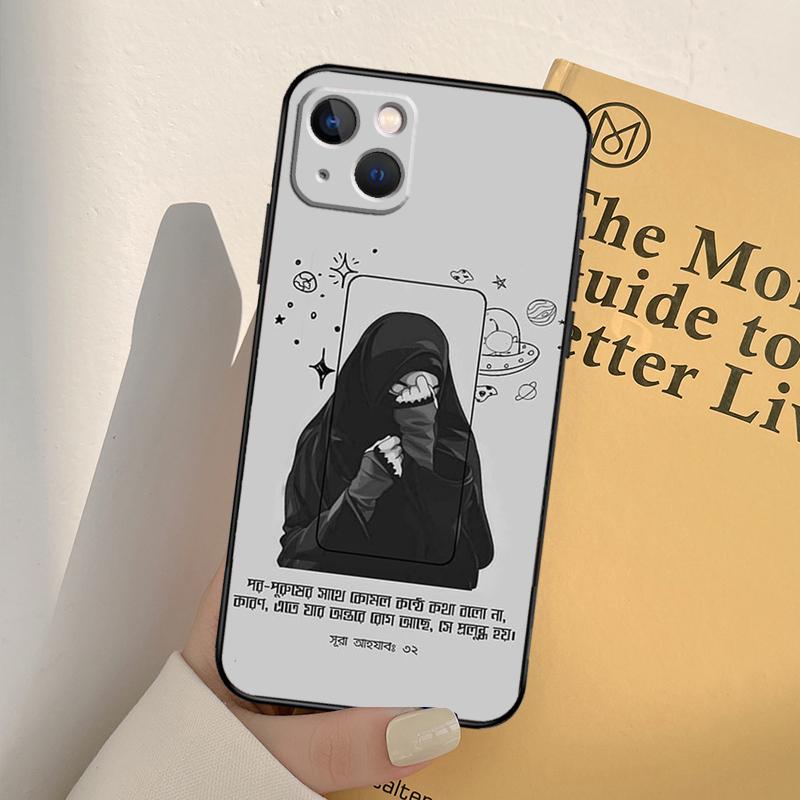 Muslim Islamic Hijab Gril Phone Case For iPhone 12 11 13 14 Pro Max X XR XS Max 7 8 Plus SE 2020 12 Mini 13 Mini Cover