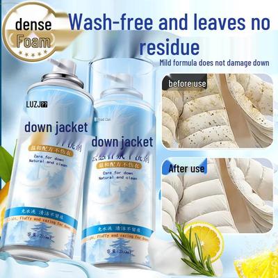 Средство для чистки пуховиков без воды с ароматом облаков: Удаляет масляные пятна и очищает без воды.