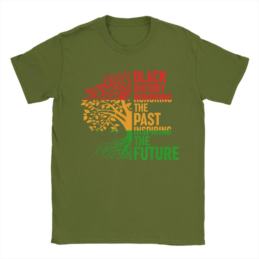 Leisure Black History Honoring Past Inspiring Future T-Shirts for Unisex Round Neck T Shirts  Short Sleeve Tees Summer Clothes