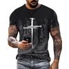 Men's Casual Cross Faith Printed T-shirt for Streetwear Trendsetters Shirt
