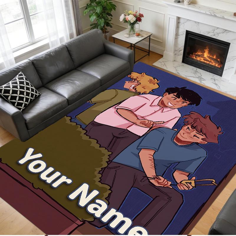 Crystal Velvet Rug Custom Name Text, Soft Non Slip Floor Mat Home DecorDie drei Fragezeichen