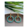 Blue Zircon Stone Circle Stylish Women's Earrings