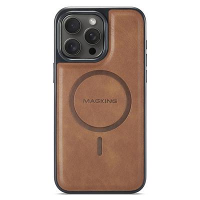 Серия MAGKING K1 Для iPhone 16 Pro Магнитный чехол PC+TPU+ПУ кожа Противоударный чехол для телефона